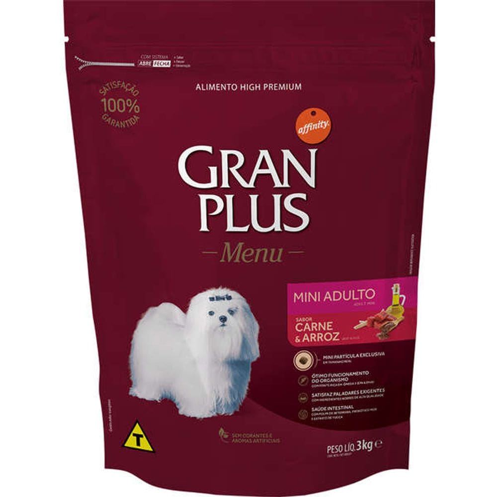 Gran Plus Caes Ad. Mini Carne 3 Kg
