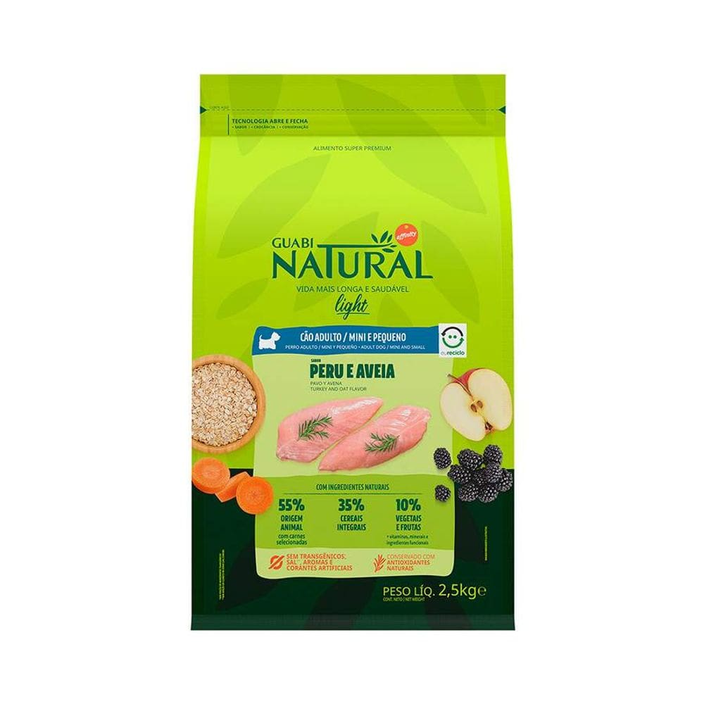 Guabi Nat. Caes Ad. Mini Light Peru/Aveia 2,5 Kg