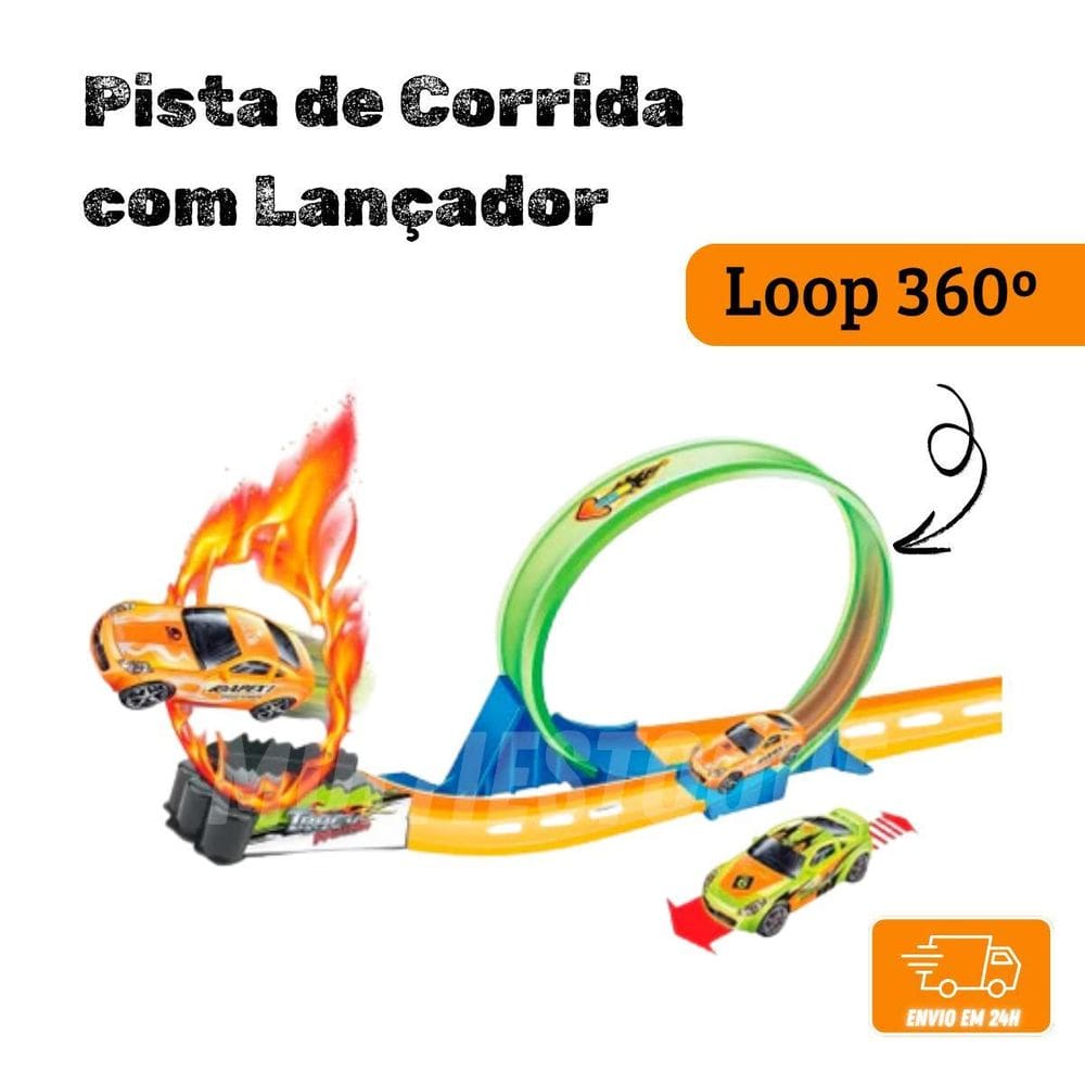 Pista De Corrida Loop 360º Com Lançador - Diversão Garantida