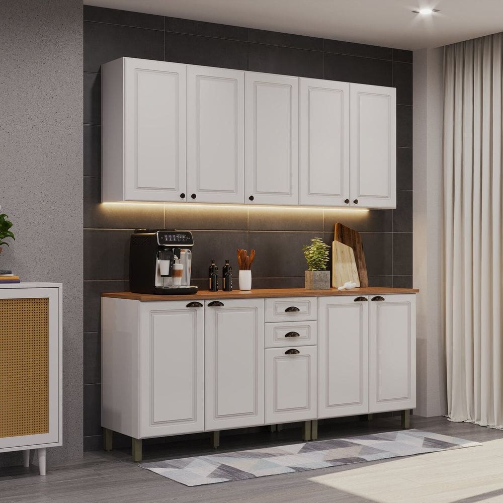 Cozinha Completa 4 Peças com Tampo Paris Branco