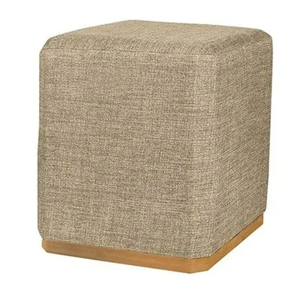 Puff Quadrado Roma Pequeno Decorativo Bege