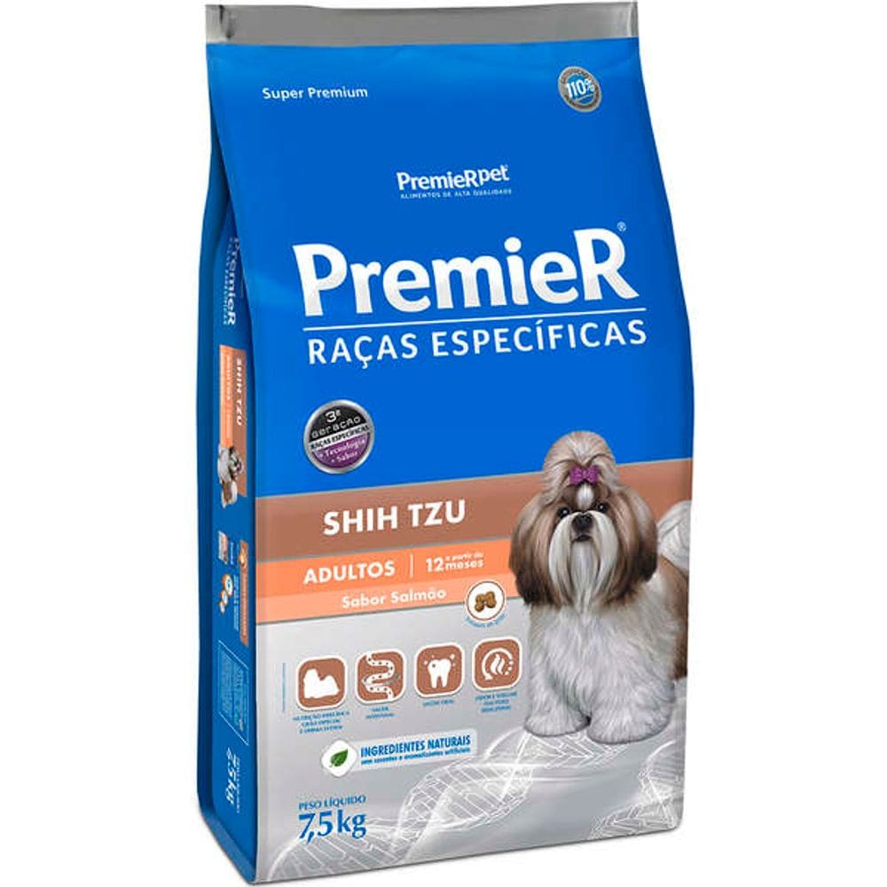 Premier Raças Shih Tzu Ad. Salmao 7,5 Kg
