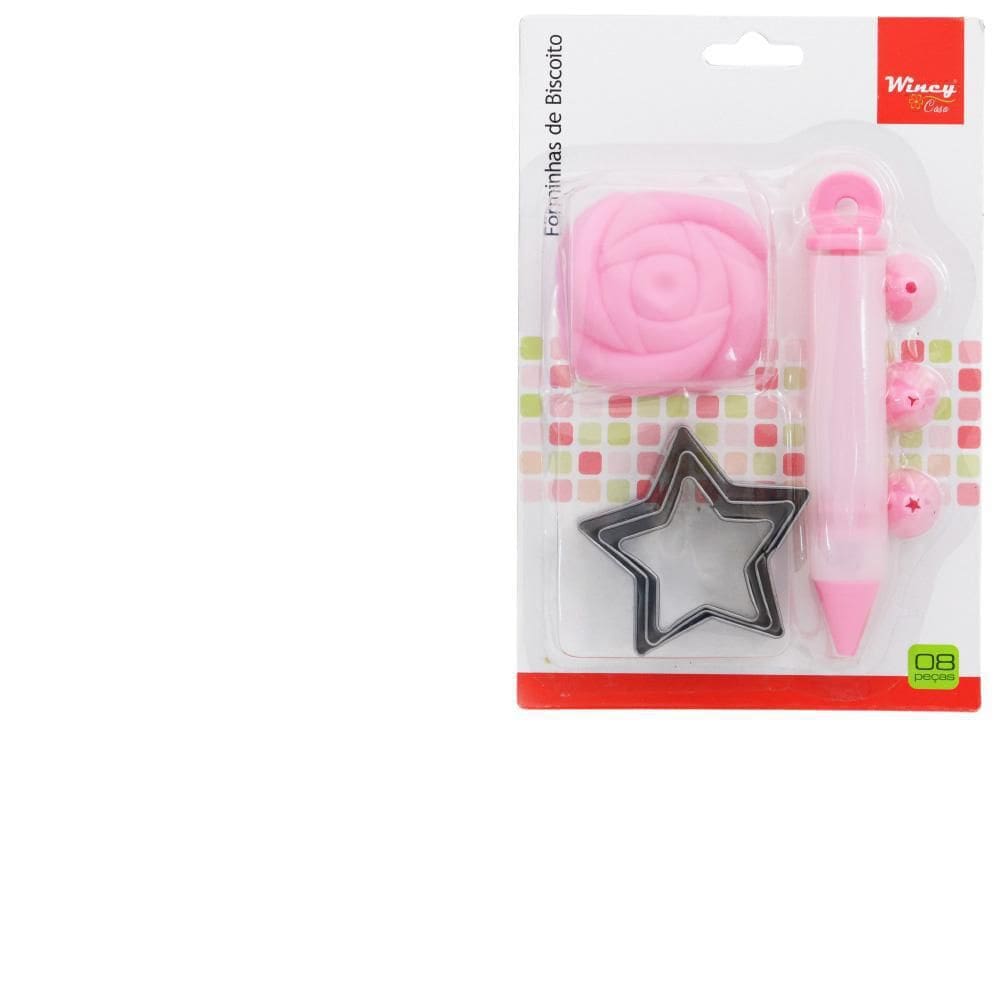 Cortador Para Biscoito De Inox Com Forma 4 Bicos 8 Peças