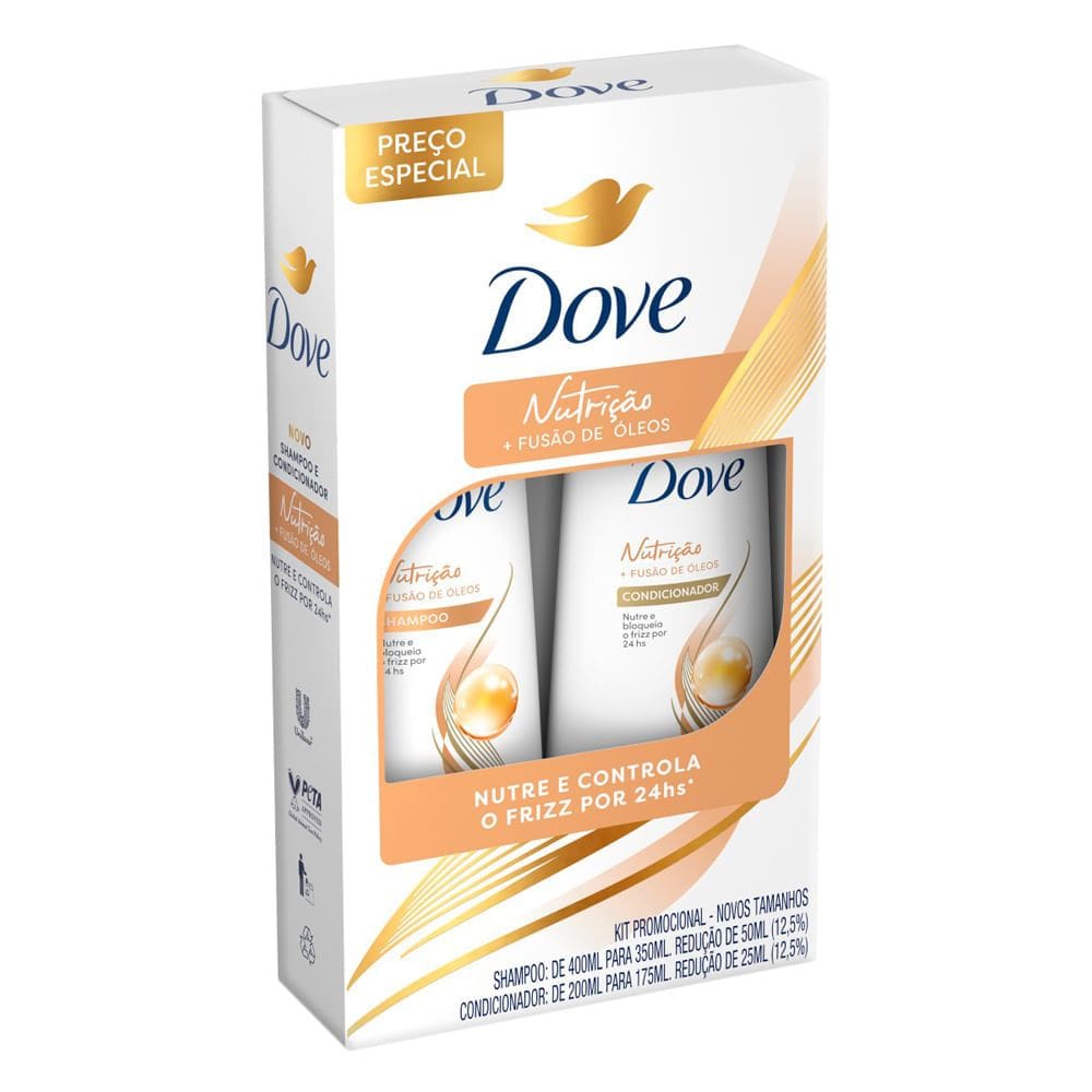 Shampoo 350ml e Condicionador 175ml Dove Nutrição e Fusão de Óleos