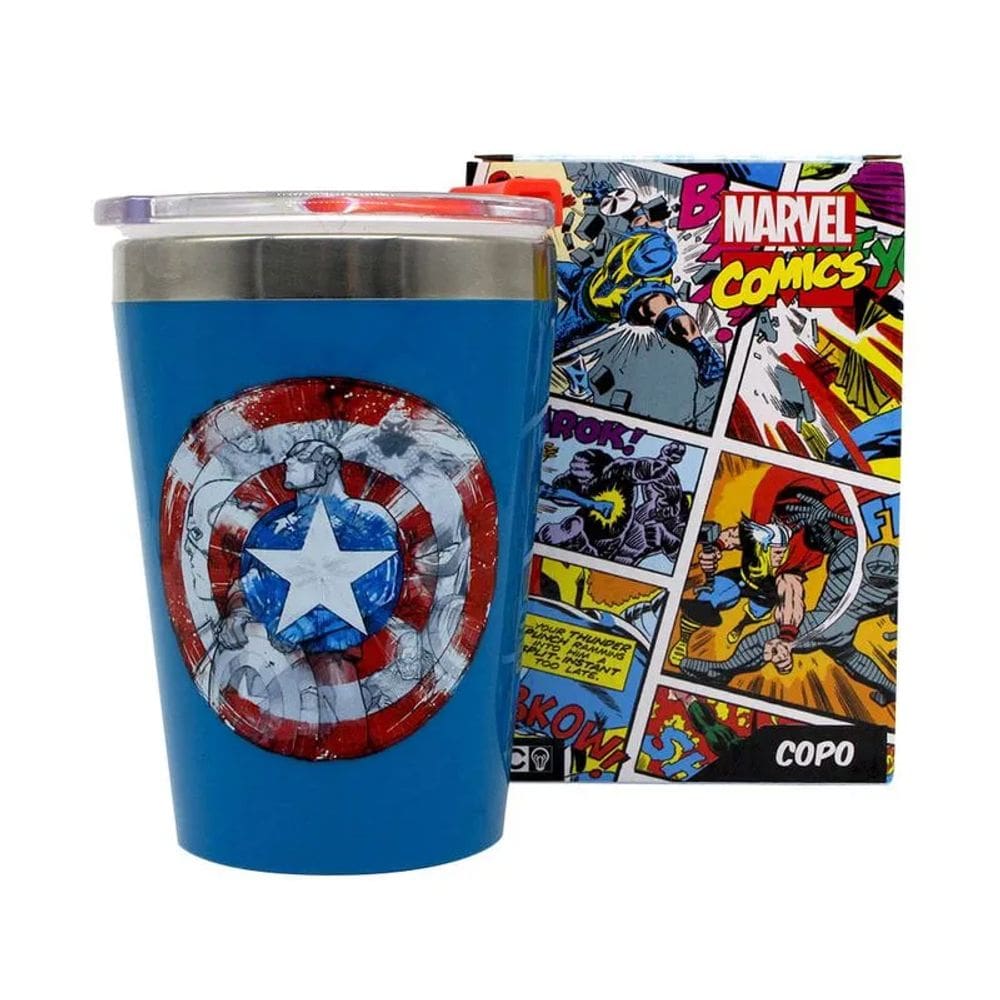 Copo Viagem Snap Capitão América  300 Ml 