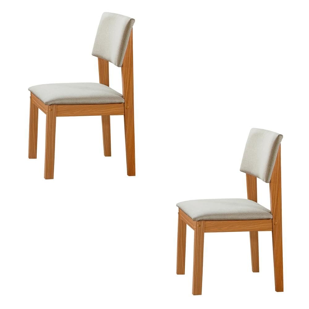 Conjunto de 2 Cadeiras de Jantar Jade com Tecido Linho