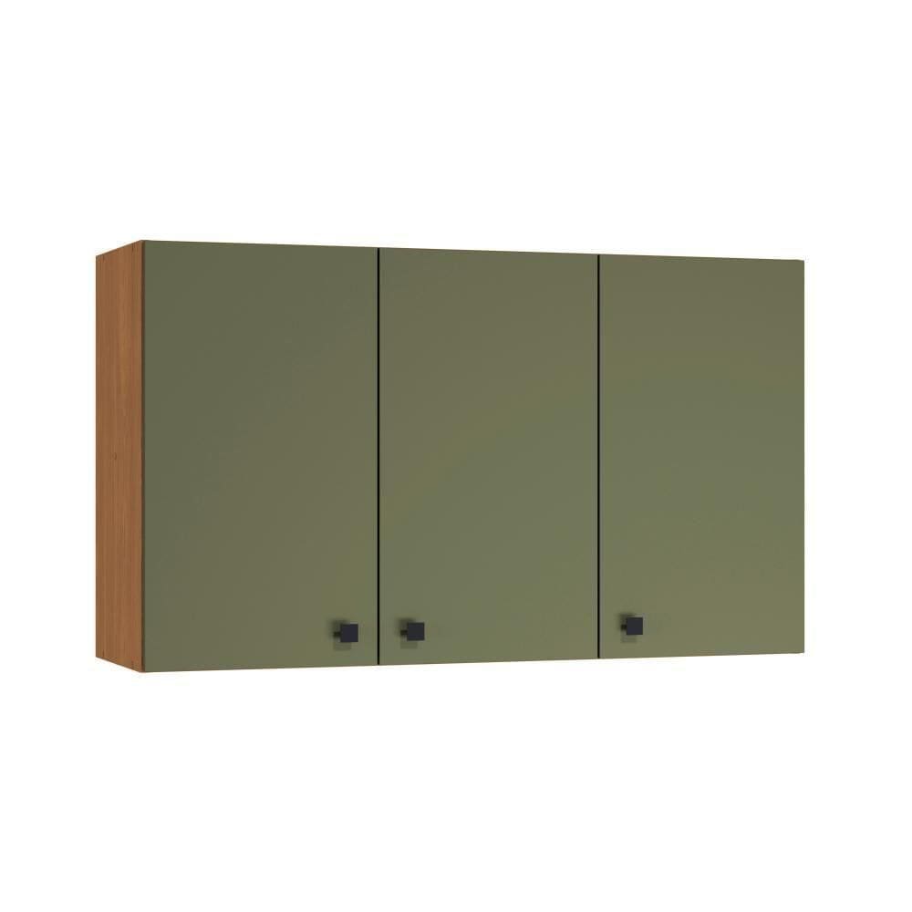 Armário Aéreo Kappesberg Pixel 3 Portas Canela/verde Frevo 120cm