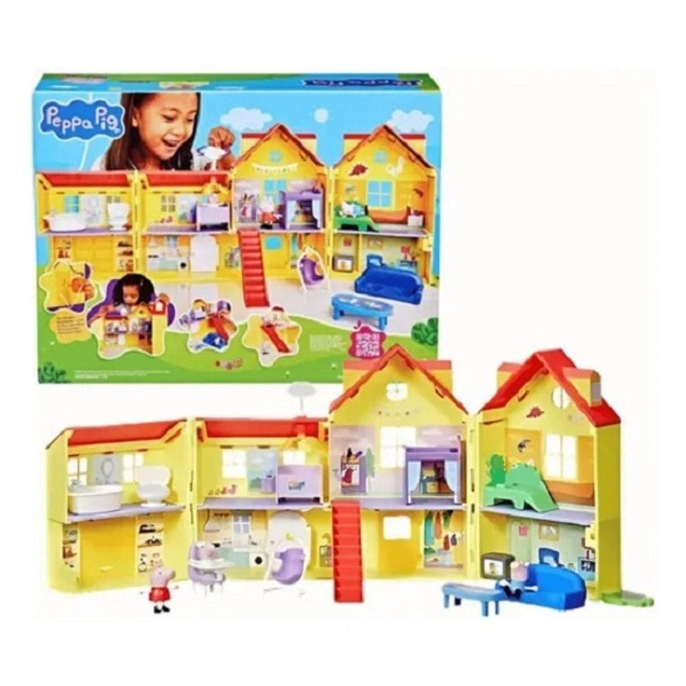Peppa Pig Casa Grande Da Familia 80 Cm – C/ 3 Figuras ( Evie, George e Peppa ) e Acessorios - Hasbro