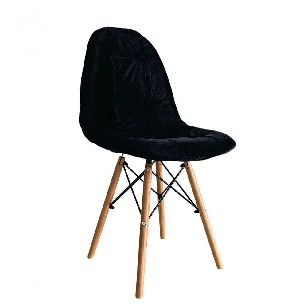 Cadeira Eiffel Estilo Botonê Aveludada Preta