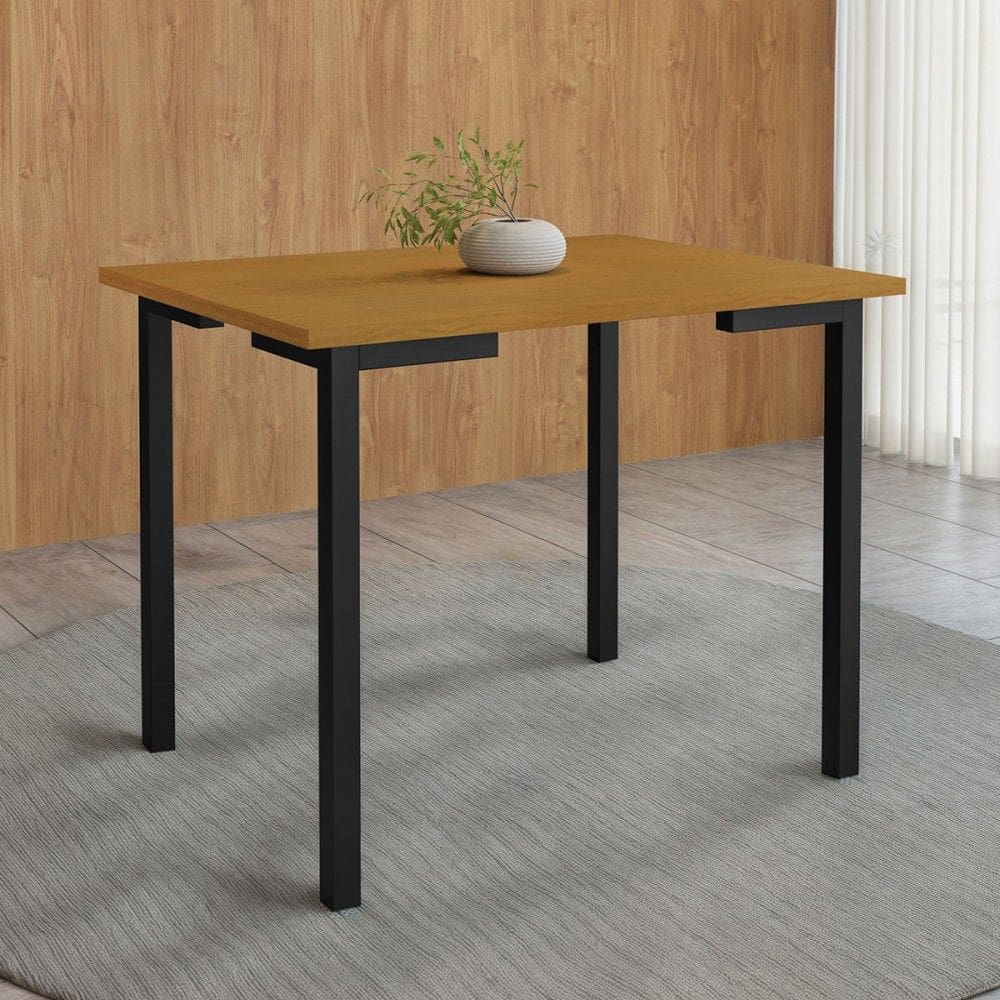 Mesa de Madeira Compact 109 Cm Preto/Natural - Art Panta