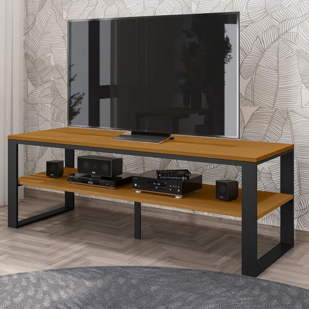 Rack para TV Até 55 Polegadas Innovare 1 Prateleira Preto/Natural - Art Panta