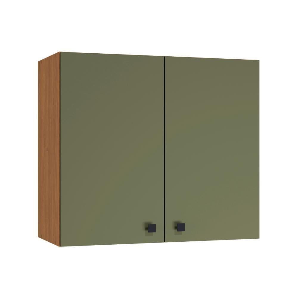 Armário Aéreo Kappesberg Pixel 2 Portas Canela/verde Frevo 80cm