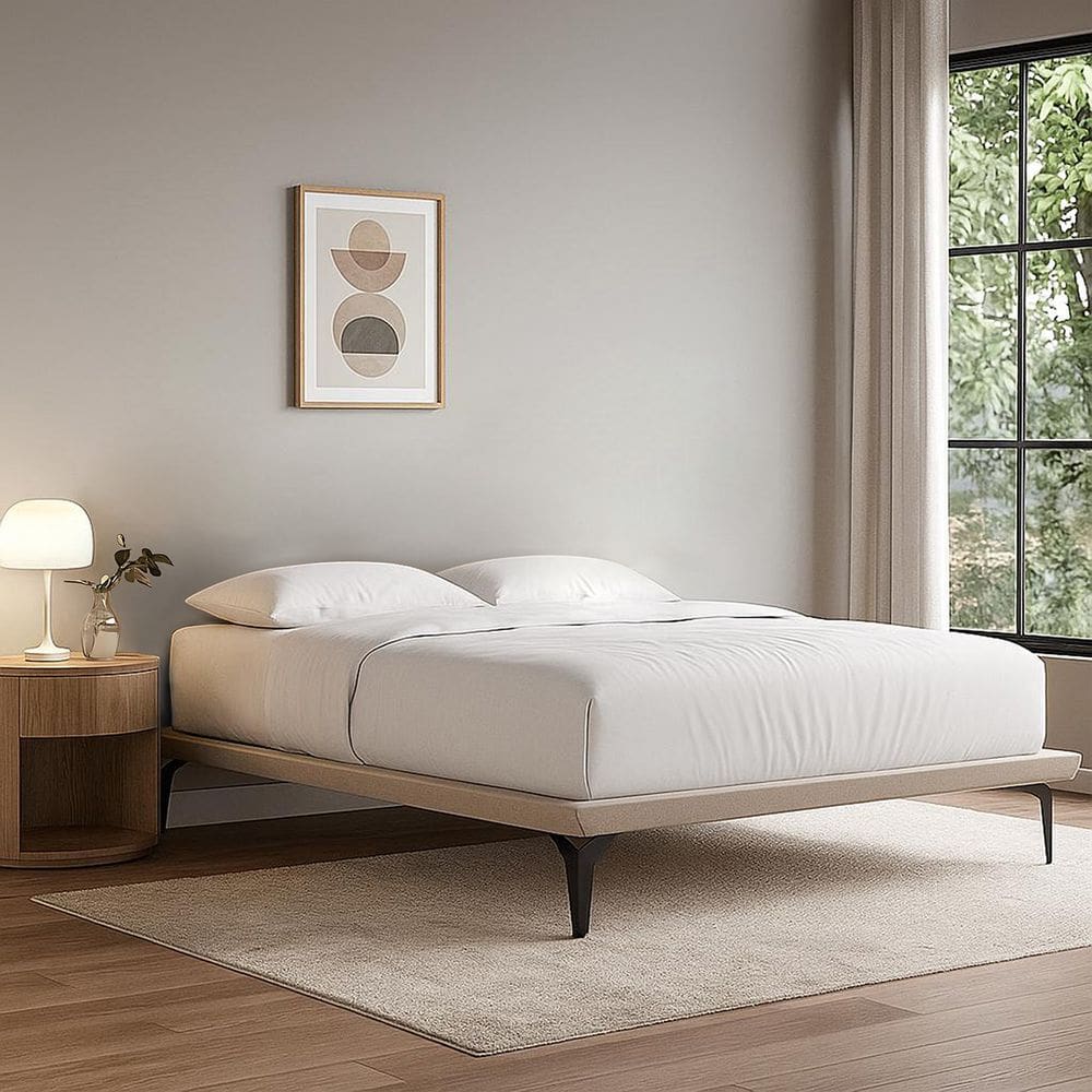 Estrutura para Cama Japonesa Toquio Queen Linho Bege