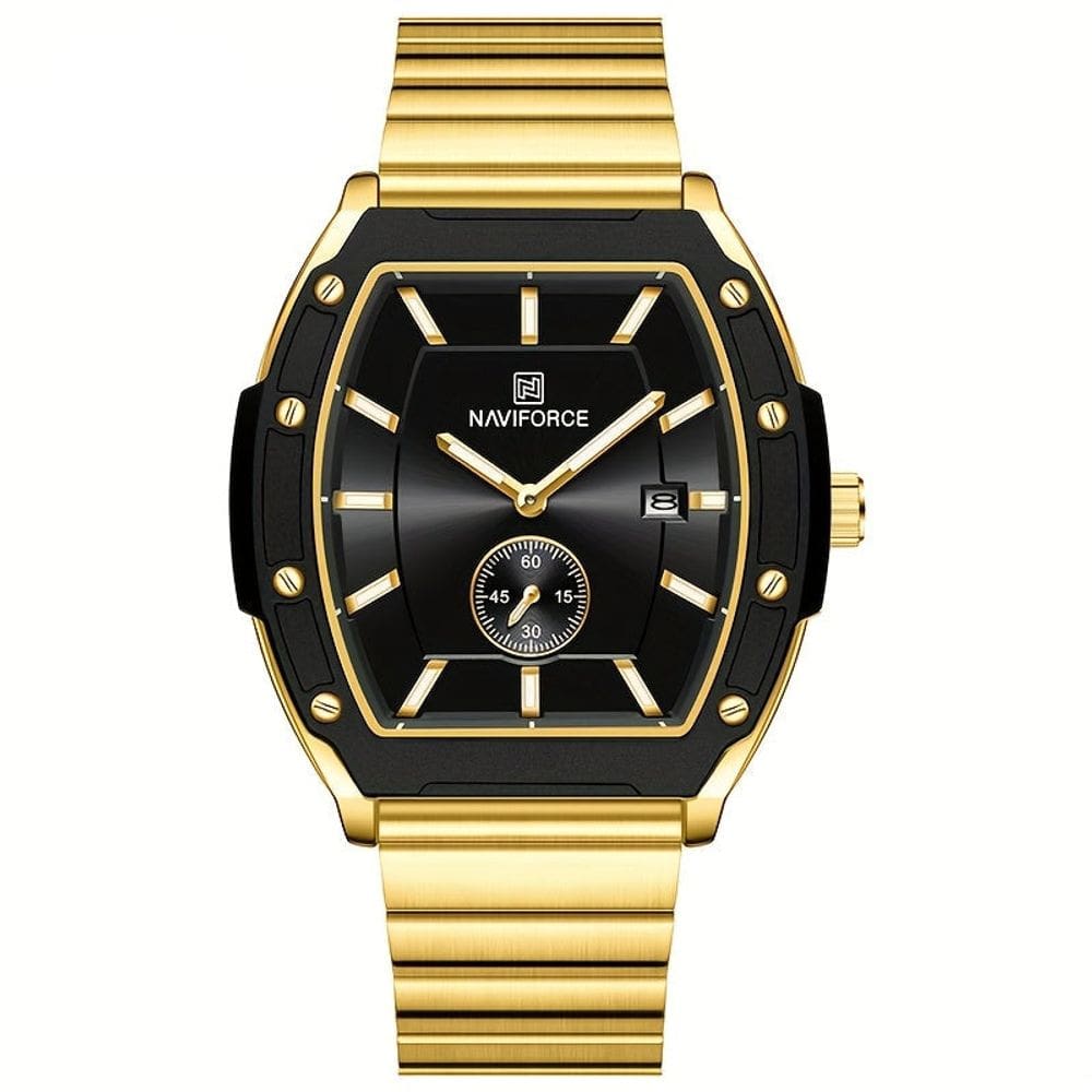 Relógio masculino quartzo com pulseira de aço inoxidavel Impermeavel 3atm