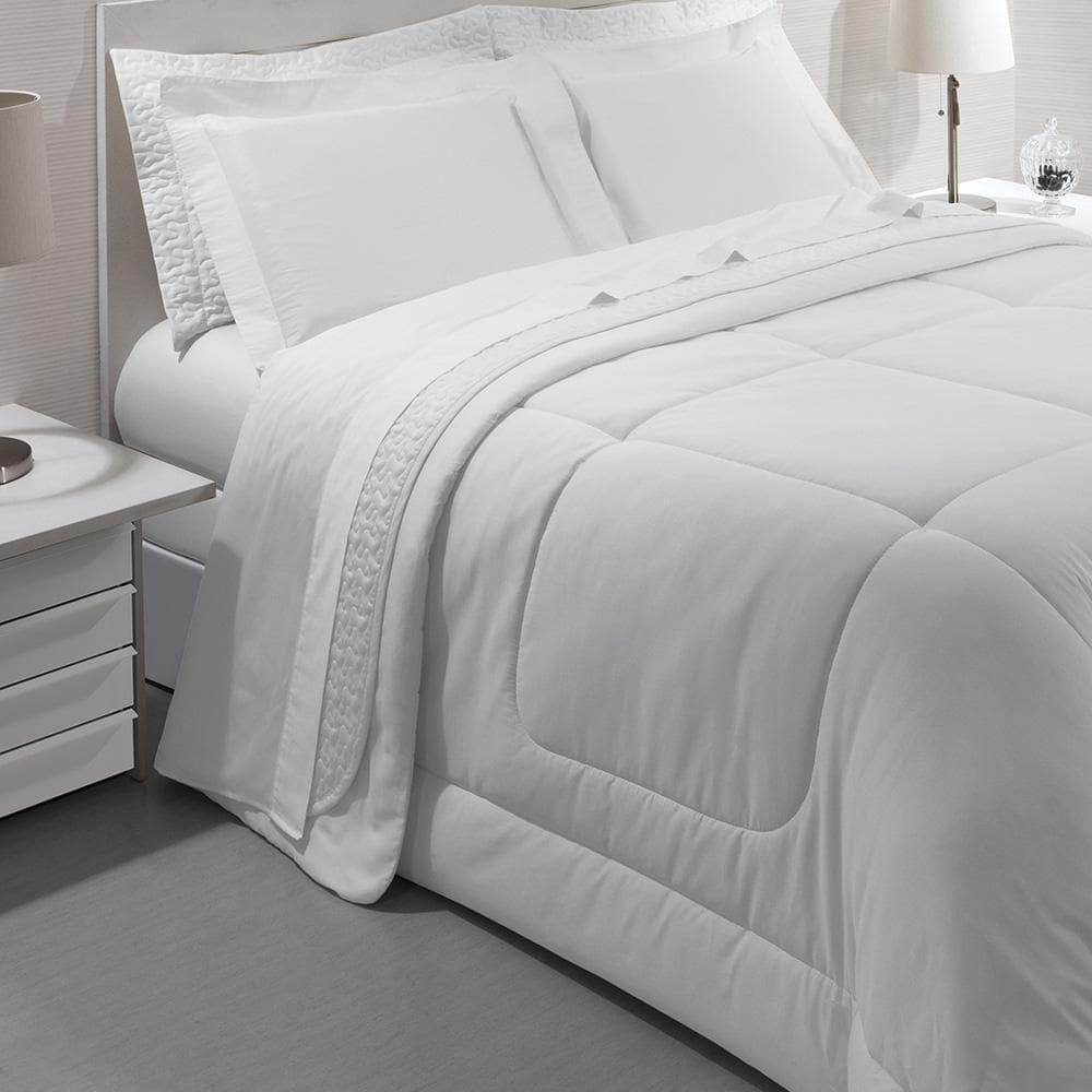 Jogo De Cama King Kacyumara Satinée Branco 4 Peças 300 Fios