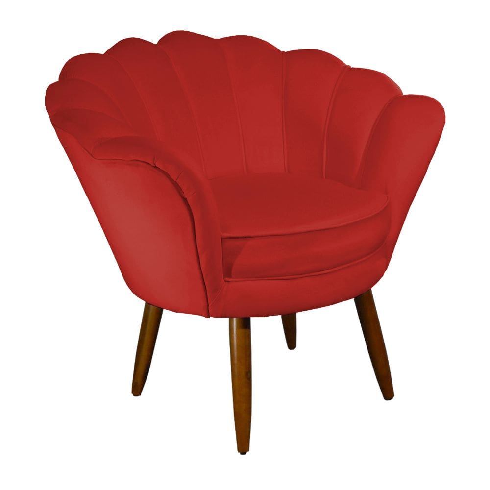Poltrona Decorativa Pétala Vermelho