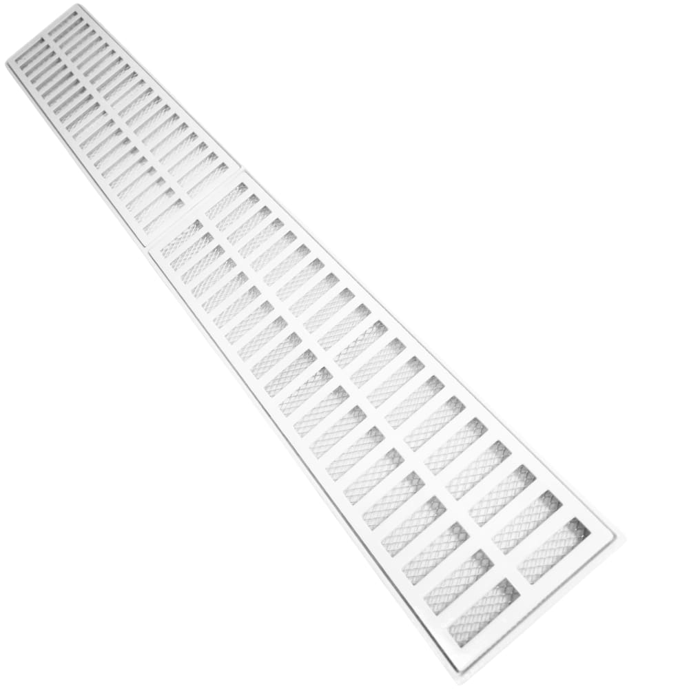 Ralo 1 metro x 15 cm Alumínio Branco Grelha Externa Quintal para Escoamento Cimento