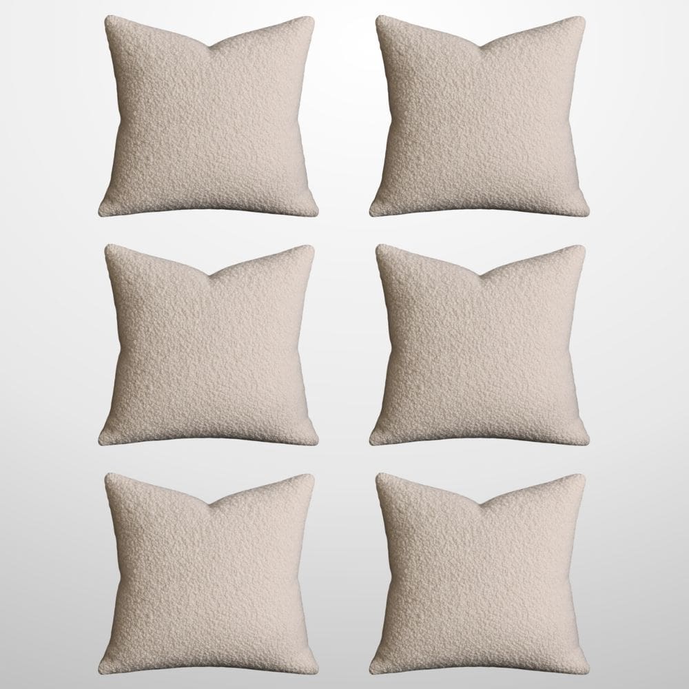 Kit 6 Capas de Almofada 50x50cm Bouclé Luxo Capri Nude