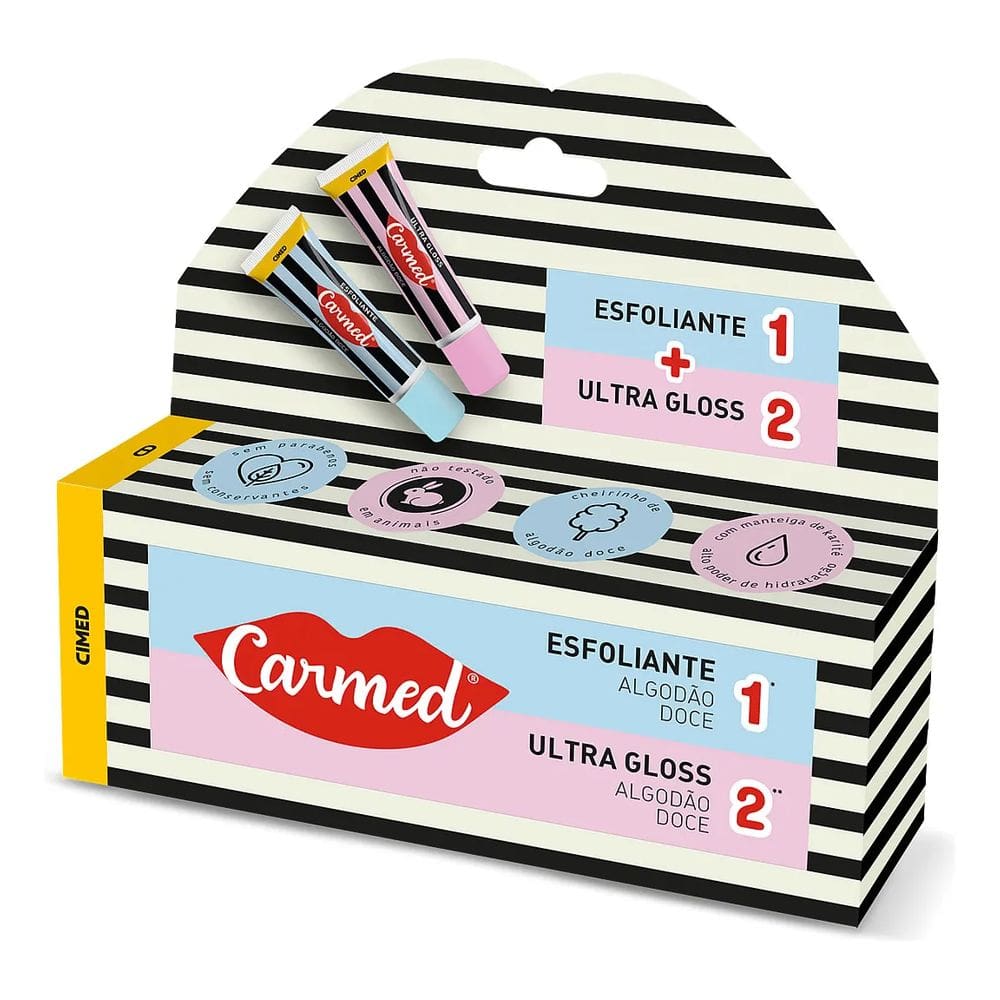 Carmed Sos Algodão Doce Esfoliante 10g + Ultra Gloss 10g