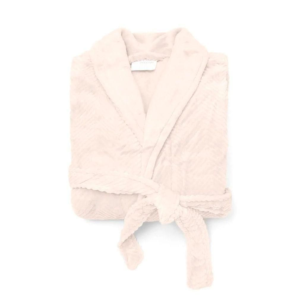 Roupão Buettner Feminino Microfibra Jacquard 100% Poliéster Adele Gola Xale Tamanho(g) Marfim
