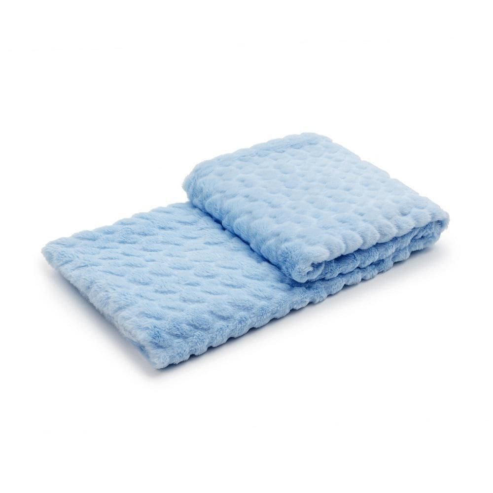 Manta Charme Corações Azul - Loani