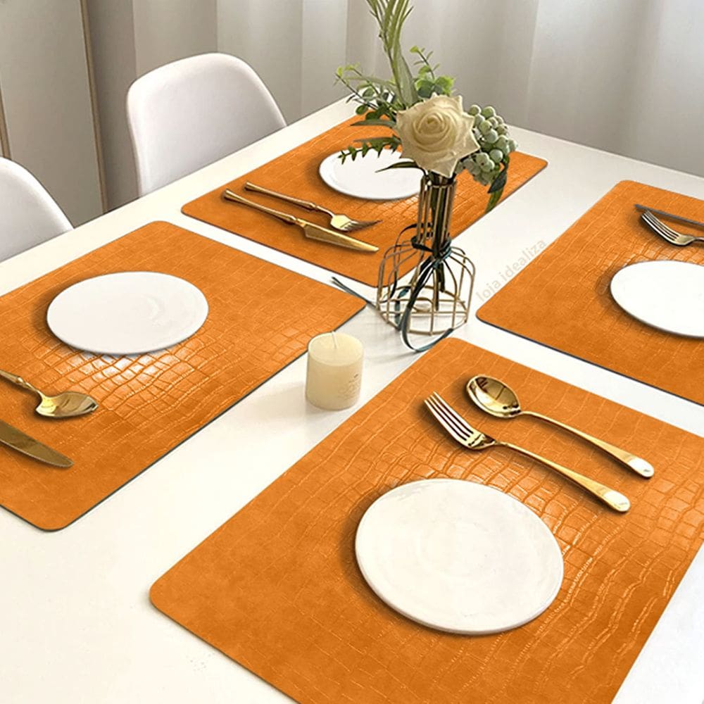 8 Jogo Americano Mesa Posta Luxo Impermeável Pvc Cro Lj