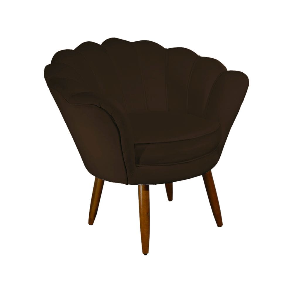 Poltrona Decorativa Pétala Marrom