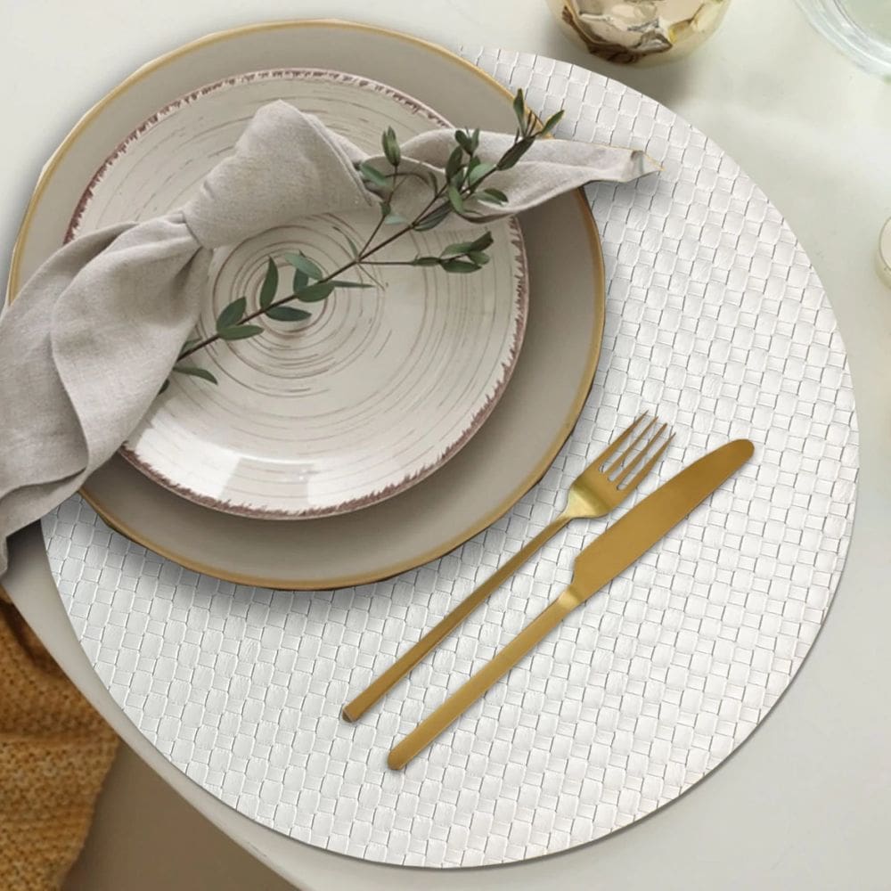 4 Jogo Americano Redondo Sousplat Mesa Posta Luxo Trm Br