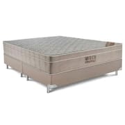 Cama Box King Bege + Colchão Molas Ensacadas Airtech - 193x203x63