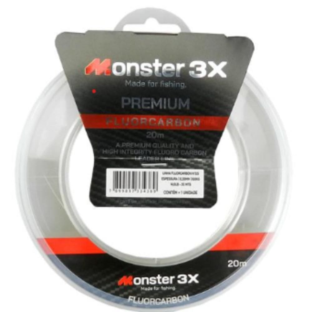Monster 3X Linha Fluorcarbon 8.0 0,501Mm 29.3Lb 13,28Kl 20M
