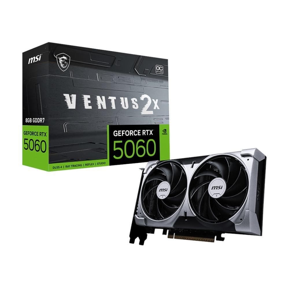 Placa de Video MSI Geforce RTX 5060 Ventus 2X, 8GB GDDR7 128-bit, 912-V537-017