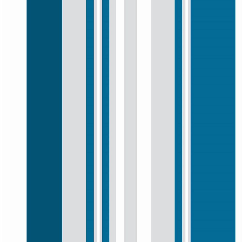 Papel De Parede Adesivo Lavável Listrado Azul Turquesa 3M