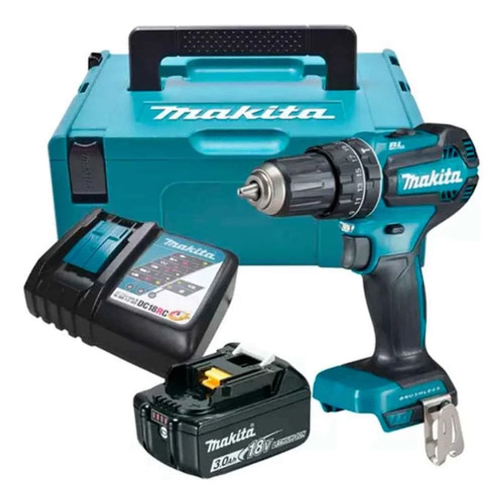 Kit Furadeira Impacto 18v Makita Dhp485rf1j C/ Maleta
