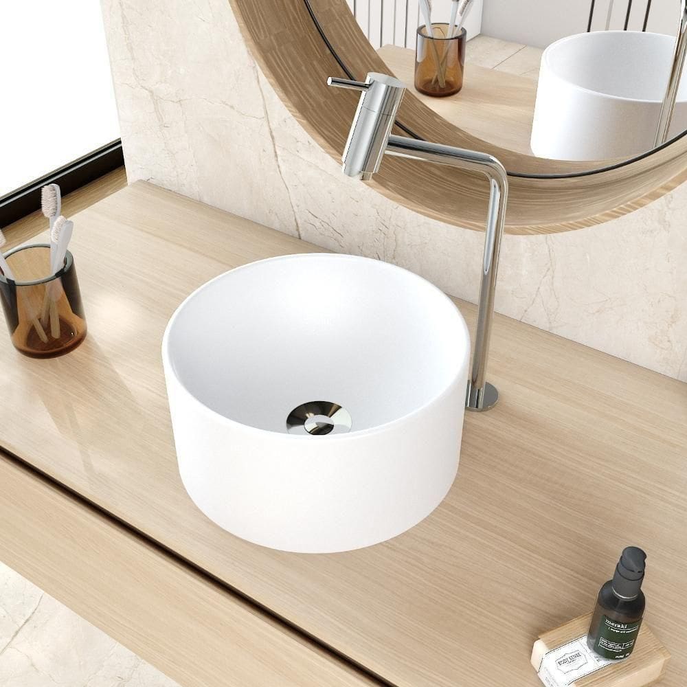 Cuba De Apoio Redonda Bl30w Branca Matte Fosca Branco Matte Fosco