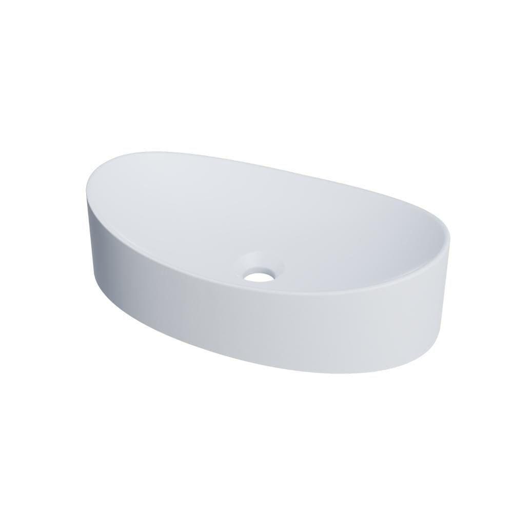 Cuba De Apoio Oval Canoa Bc47w Branca Matte Fosca Branco Matte Fosco