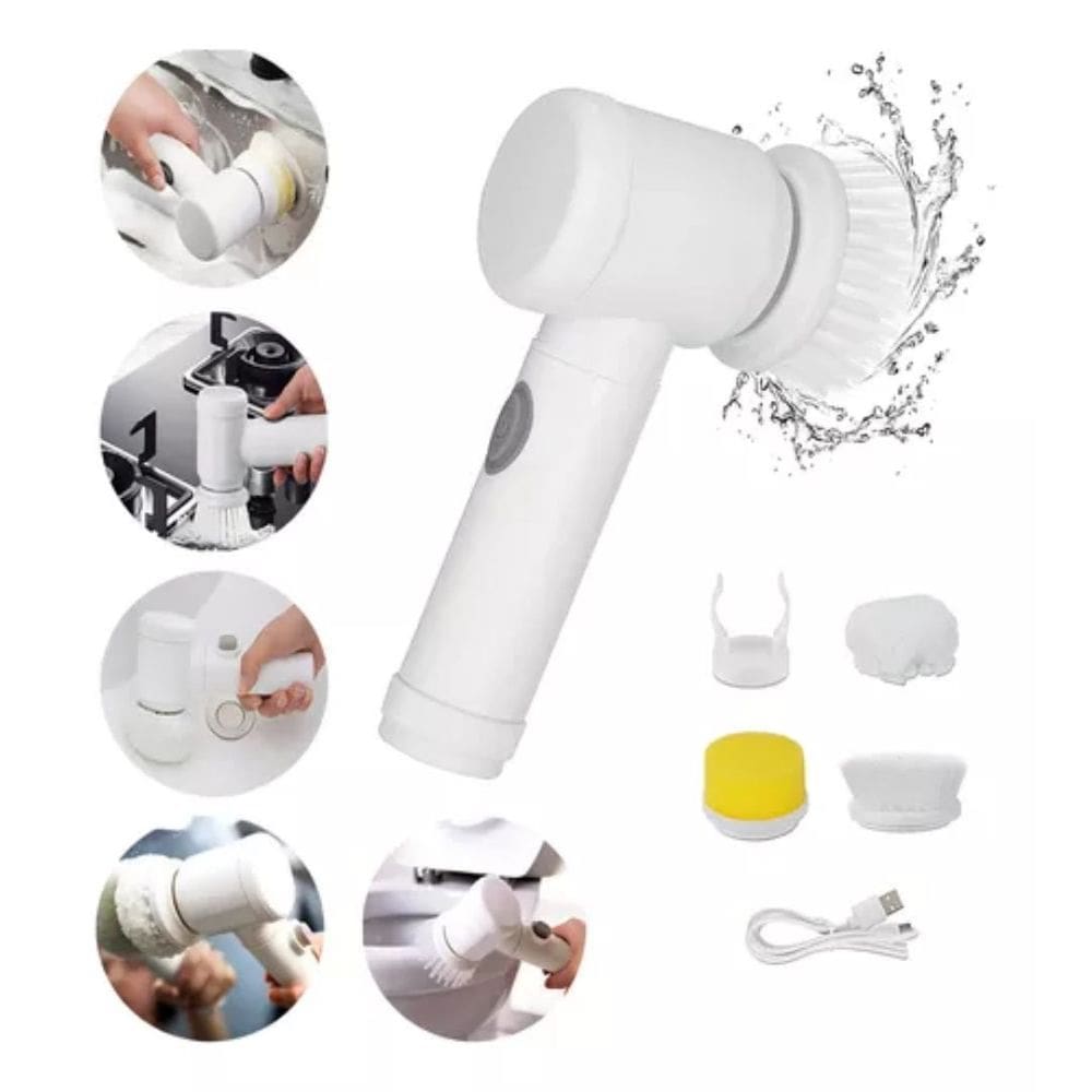 Escova de limpeza Elétrica Bivolt Giratória Recarregável