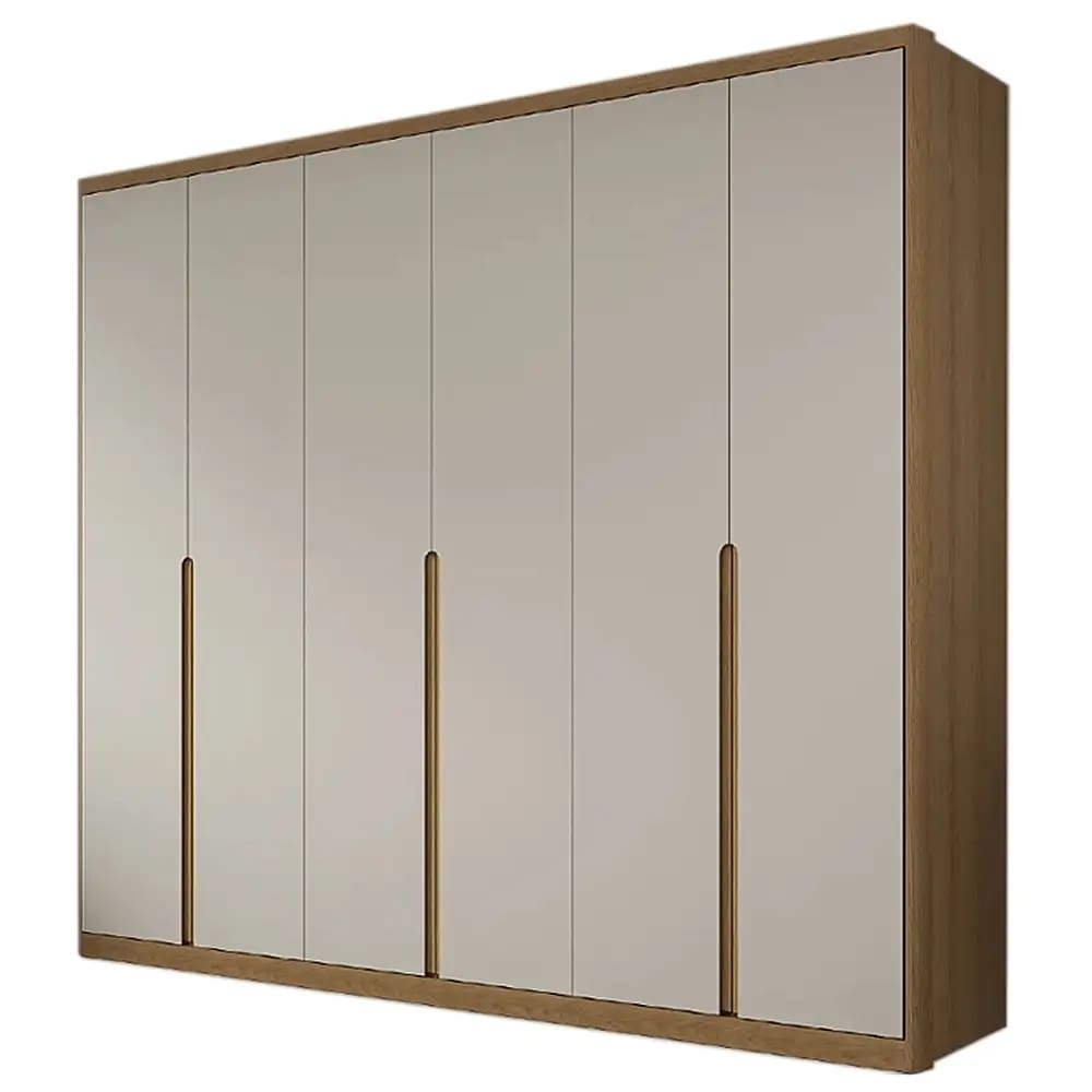 Guarda Roupa Enseada Casal 6 Portas 9 Gavetas Rimo Cor Jequitibá Palha