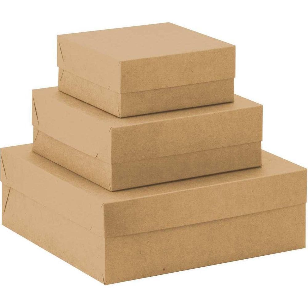 Kit 10 Caixa De Presente Tampa Gde 28X28X10 Quadrada Kraft