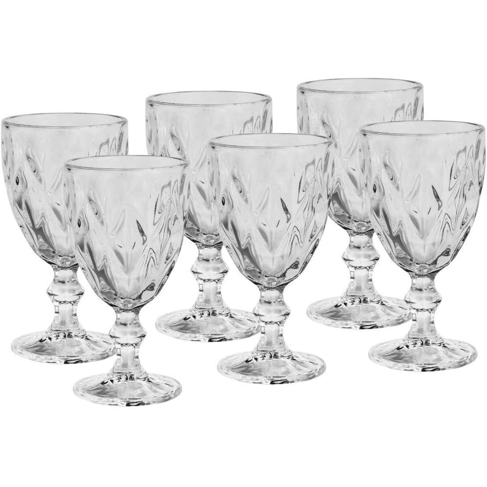 Jogo De 6 Taças 340Ml Diamante Transparente - Line