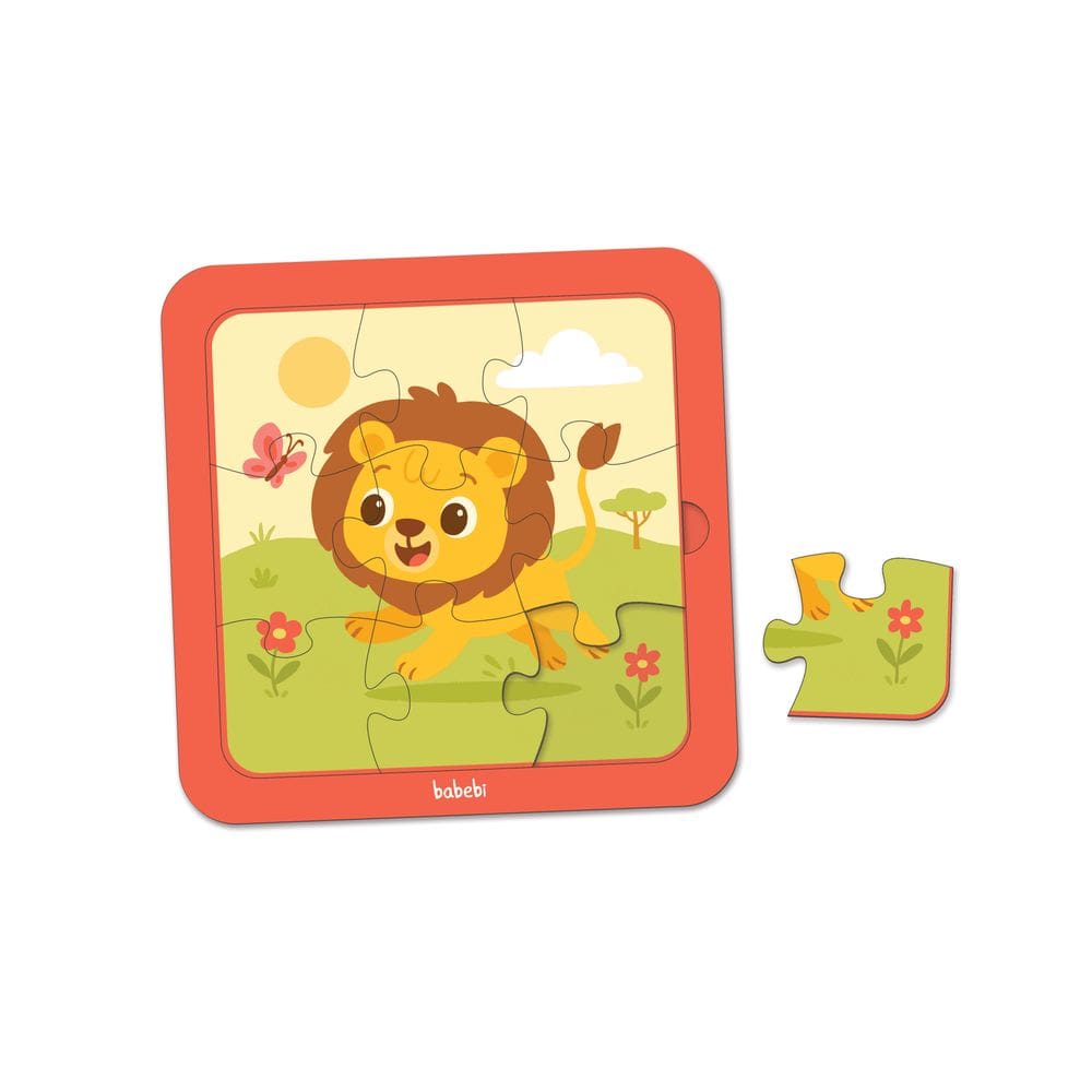 Brinquedo Educativo Babebi Quebra Cabeças 09 Peças Leão