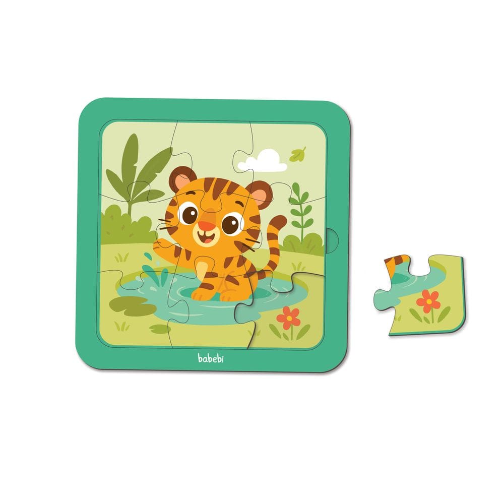 Brinquedo Educativo Babebi Quebra Cabeças 09 Peças Tigre