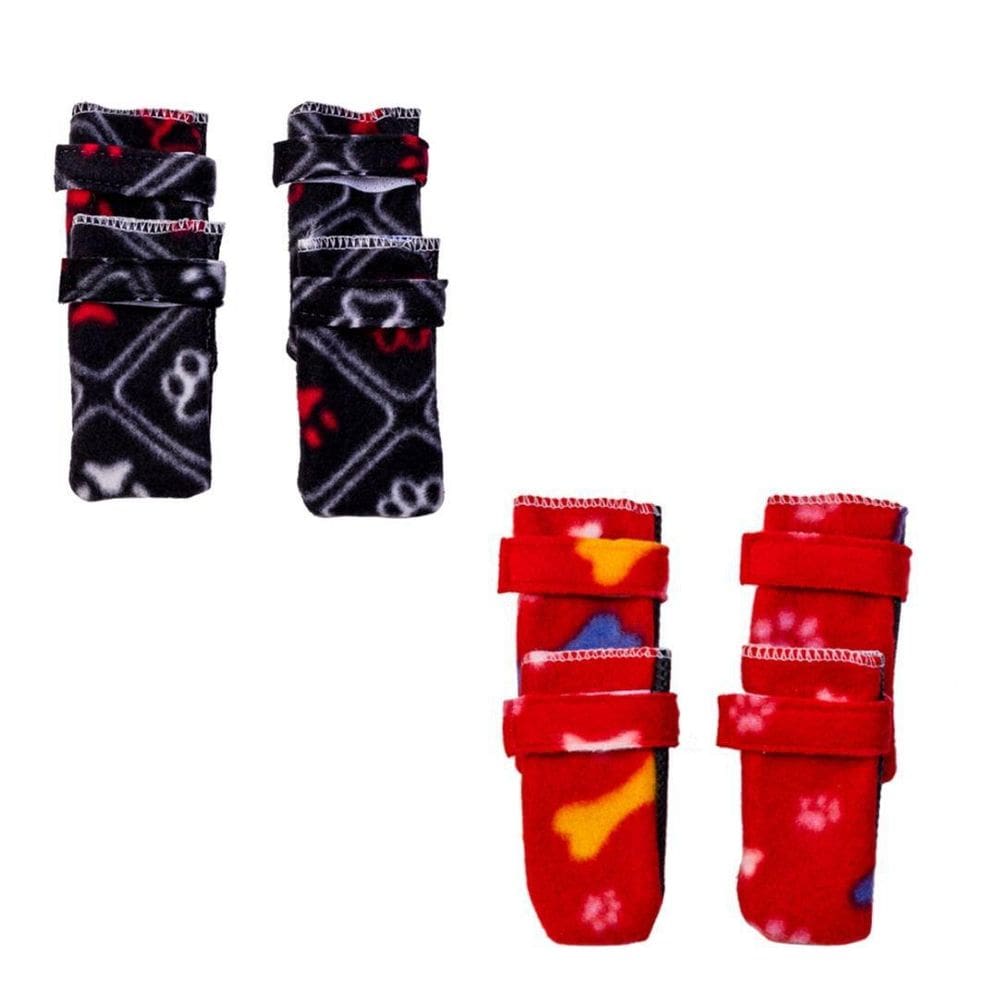 Kit 2 Sapatos Para Cachorro - Preto E Vermelho  G