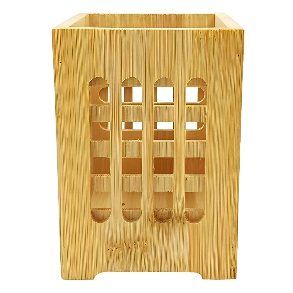 Porta Talher Quadrado em Bambu Multiuso 10x14cm