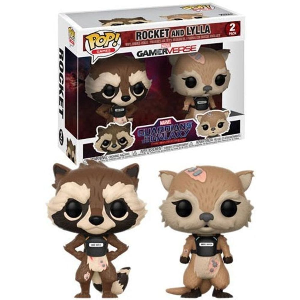 Boneco Funko Pop Marvel Guardians Of Galaxy Rocket And Lylla