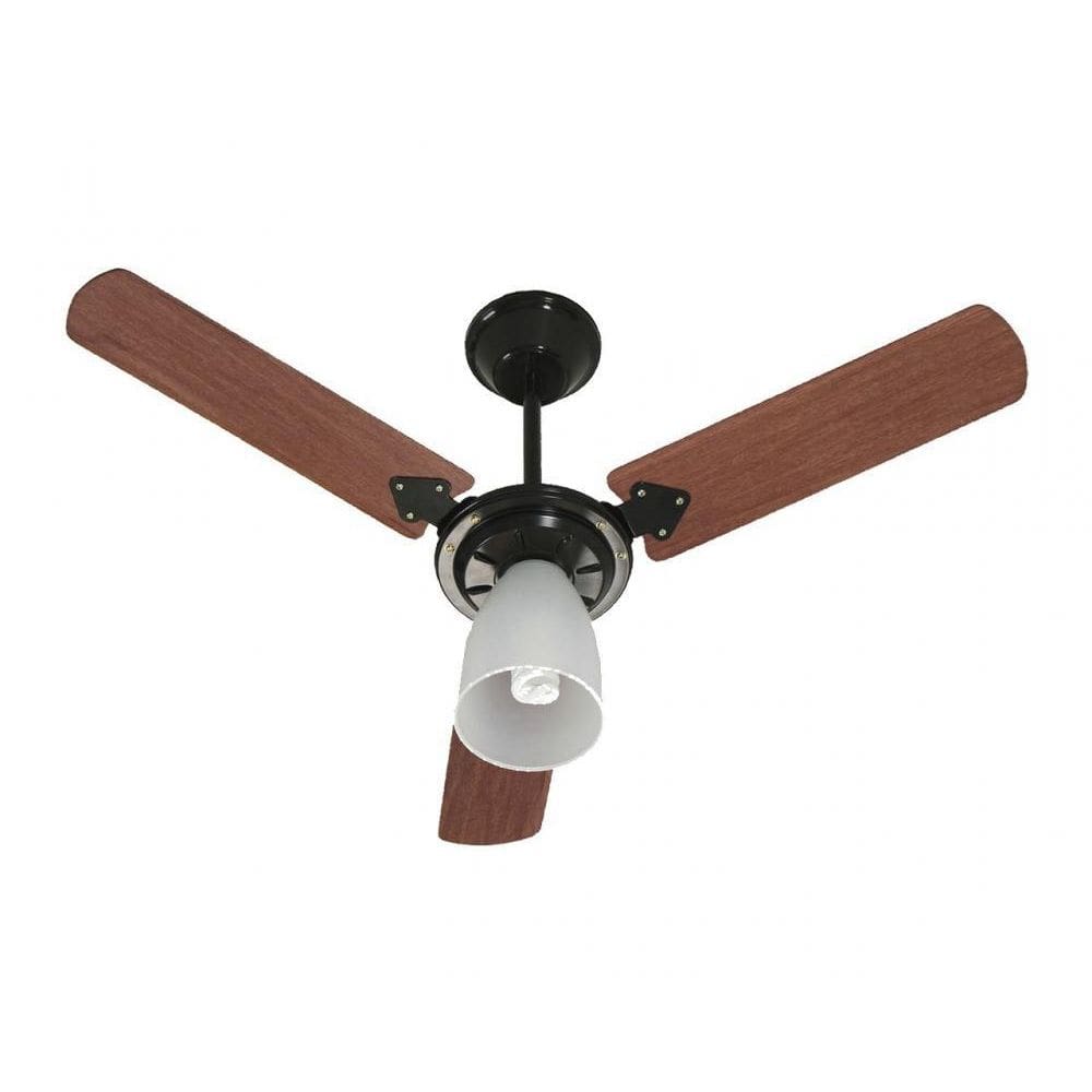 Ventilador De Teto Marbella 3 Pás 220V 130W Preto E Mogno
