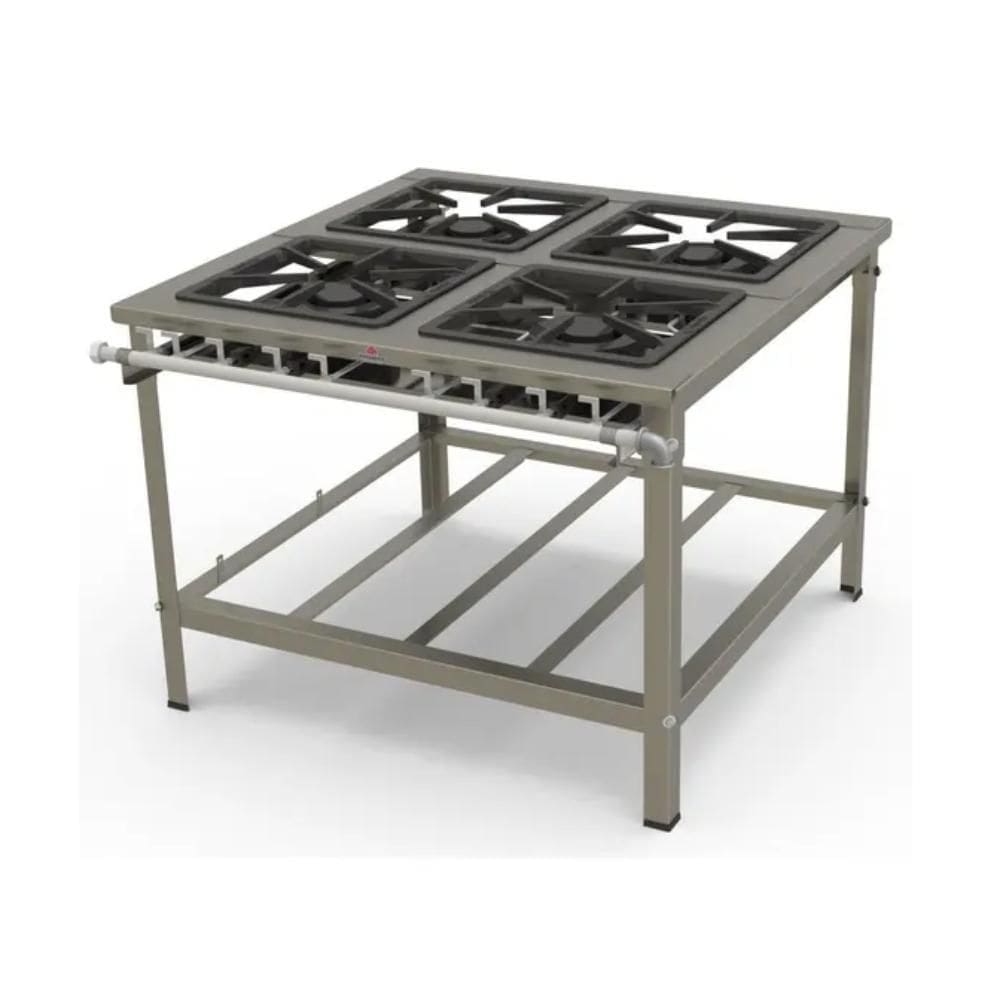 Fogão Profissional Progás 4 Bocas com Forno e Encosto Baixa Pressão - PMD-400F