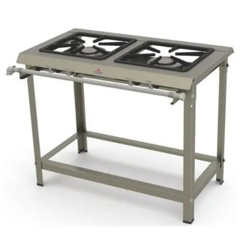 Fogão Profissional Progás 4 Bocas Duplas Baixa Pressão Inox com Encosto sem Forno – PMDINOX-400F
