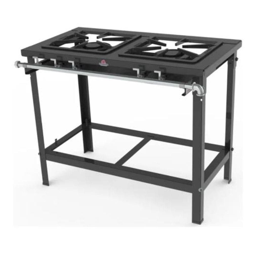 Fogão Industrial Progás 2 Bocas Simples com Pé Baixa Pressão Ferro Fundido - PMD-200