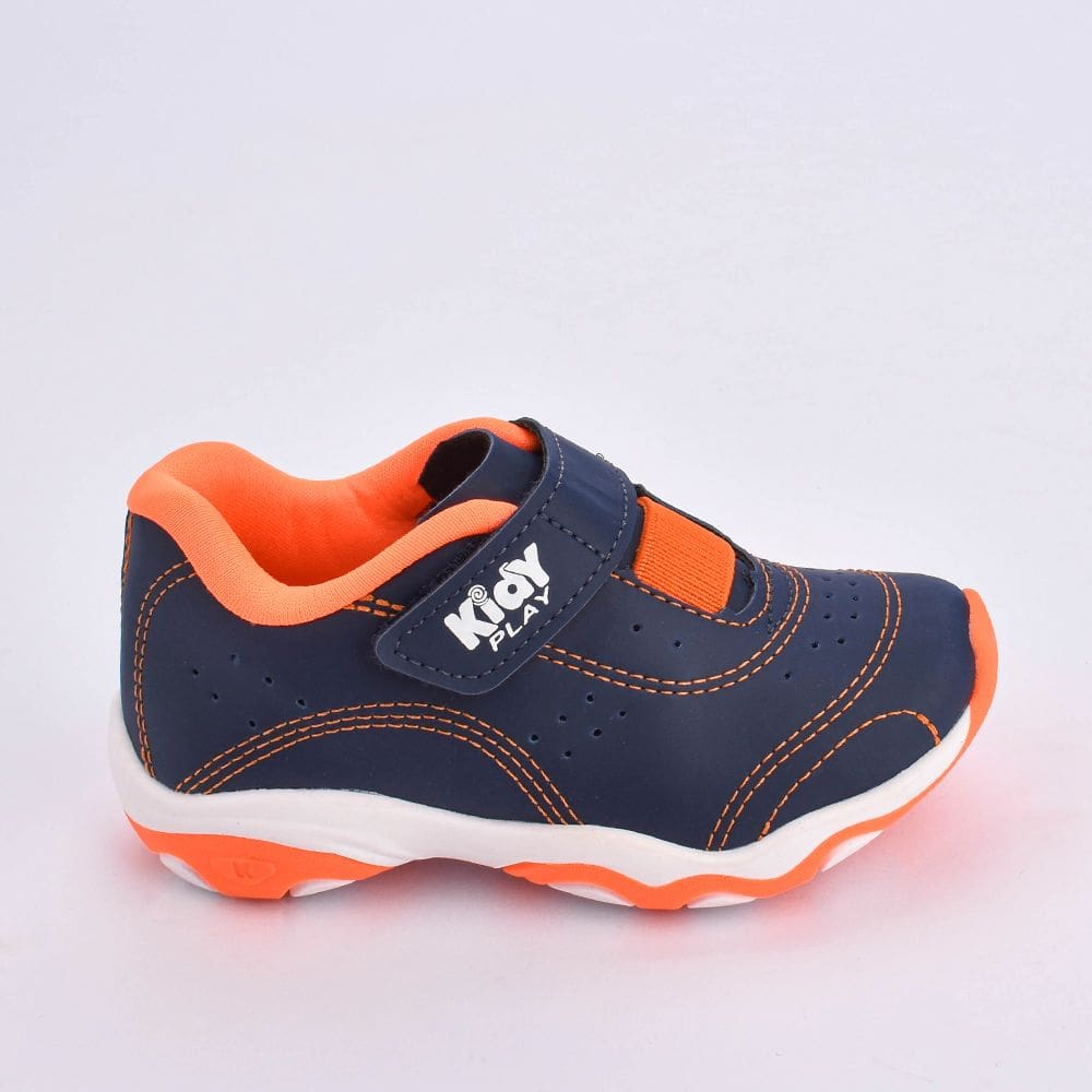 TENIS KIDY PLAY RESPITEC MARINHO/LARANJA NEON Kidy