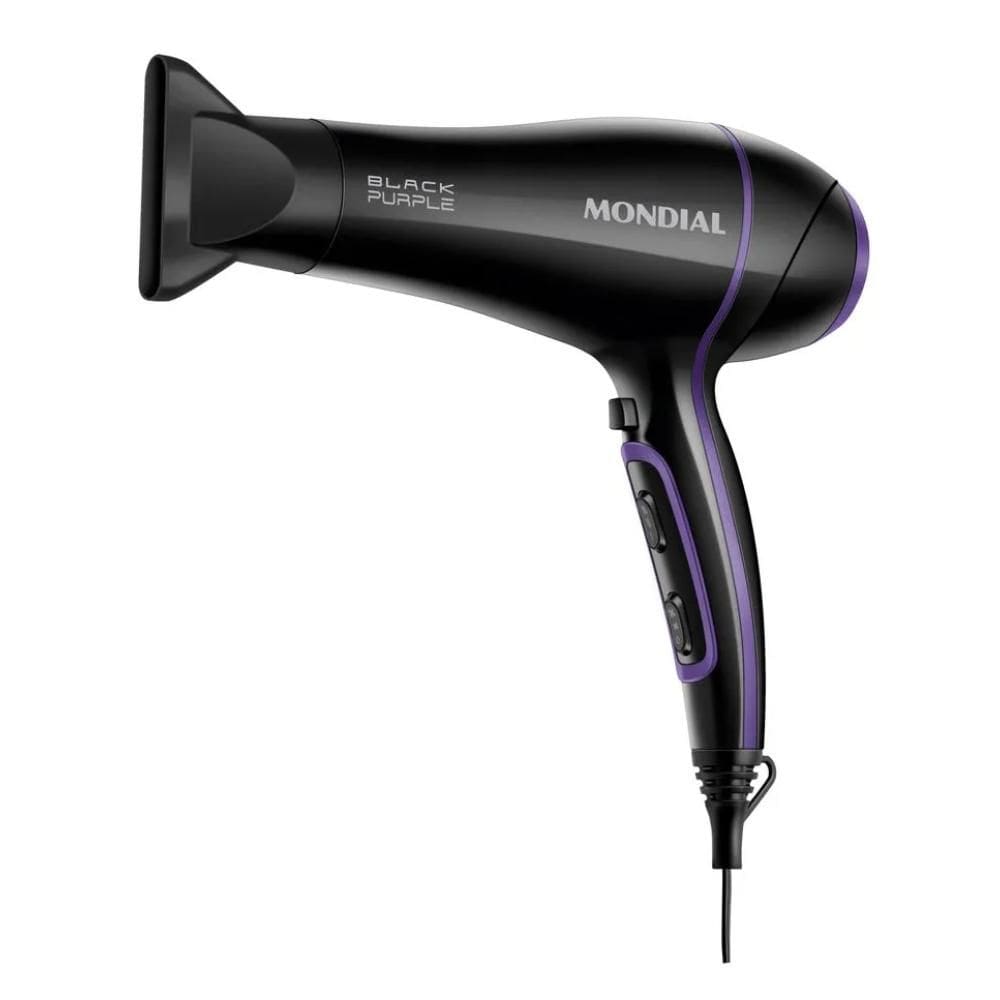 Secador de Cabelo Mondial Black Purple com Tourmaline Íon 2000W Preto/Roxo 220V - SCN-01